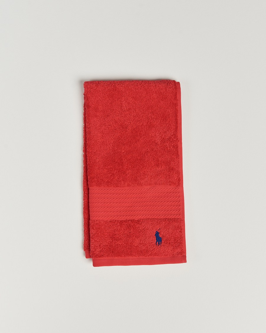 Men | Towels | Ralph Lauren Home | Polo Player Guest Towel 40x75 Red Rose