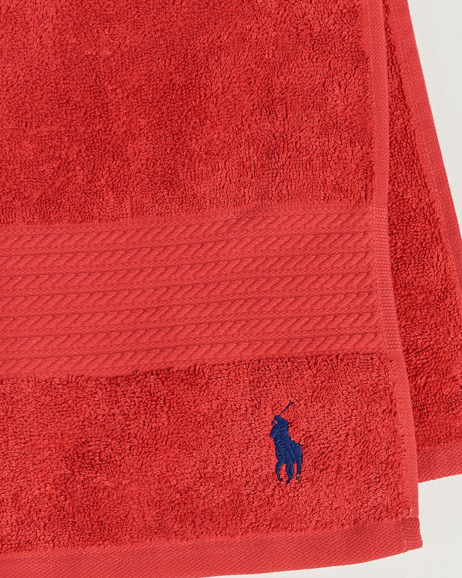 Men | Ralph Lauren Home Polo Player Guest Towel 40x75 Red Rose | Ralph Lauren Home | Polo Player Guest Towel 40x75 Red Rose