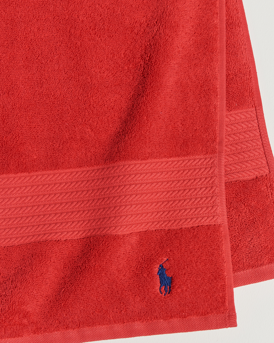 Men | Ralph Lauren Home Polo Player Shower Towel 75x140 Red Rose | Ralph Lauren Home | Polo Player Shower Towel 75x140 Red Rose