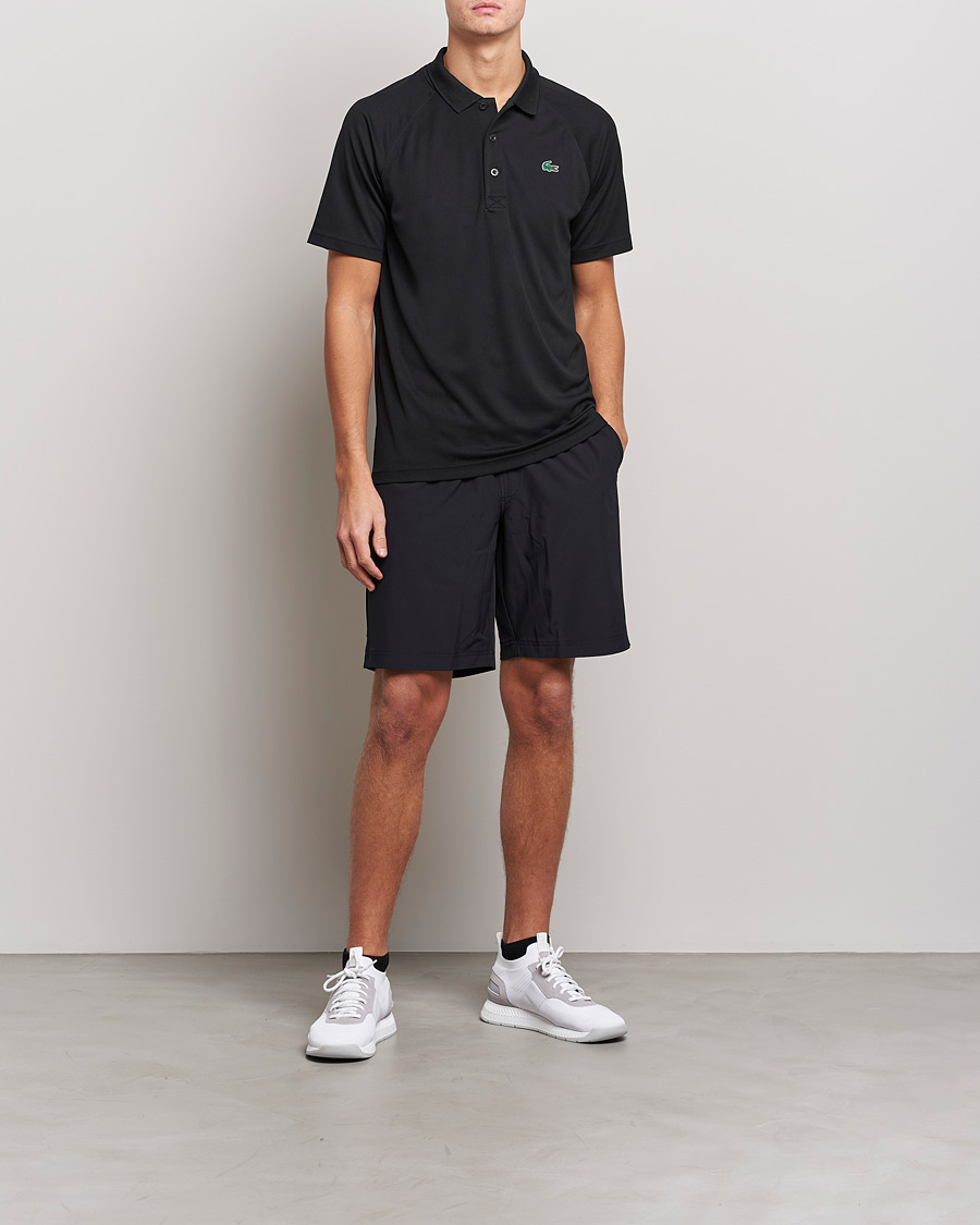 Men | Polo Shirts | Lacoste | Sport Performance Ribbed Collar Polo Black
