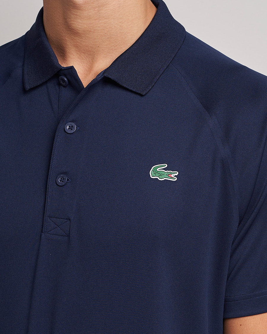 Men | Polo Shirts | Lacoste | Sport Performance Ribbed Collar Polo Navy