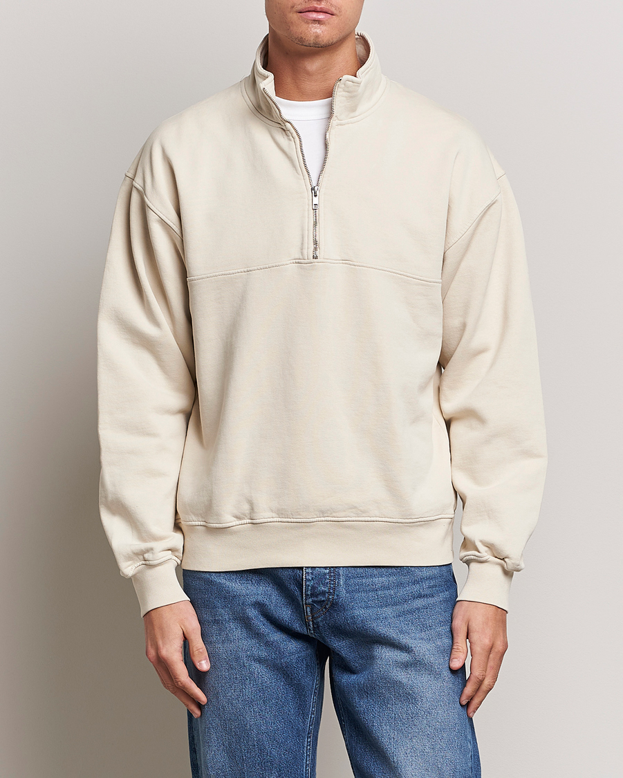 Men | Recycled Menswear | Colorful Standard | Classic Organic Half-Zip Ivory White
