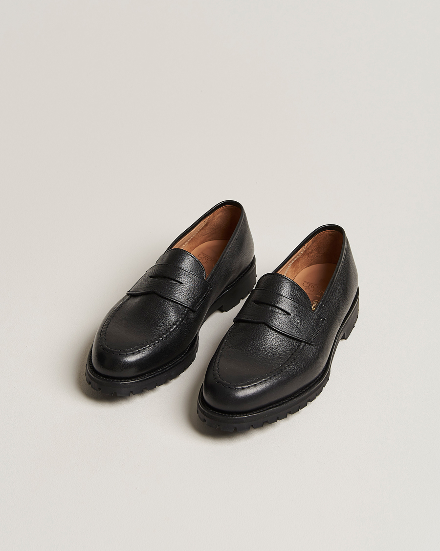 Men | Handmade Shoes | Crockett & Jones x Tärnsjö Garveri | Boston Milled Grain Vibram Cleated Sole Black Calf
