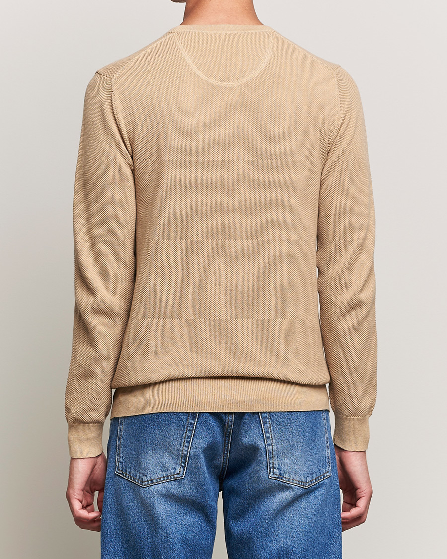 Men | Sweaters & Knitwear | GANT | Cotton Pique Crew Neck Pullover Dark Khaki