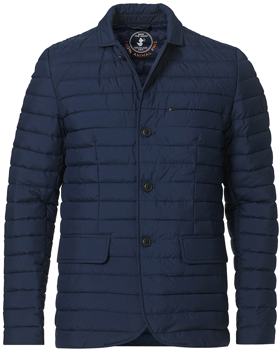 Men | Coats & Jackets | Save The Duck | Kepler Lightweight Matt Padded Blazer Navy Blue