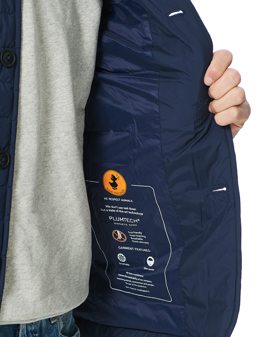 Men | Coats & Jackets | Save The Duck | Kepler Lightweight Matt Padded Blazer Navy Blue