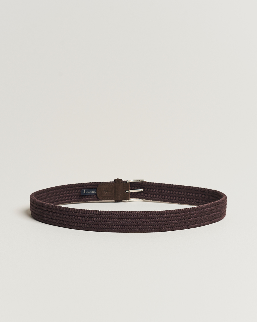 Men | Woven Belts | Anderson's | Braided Wool Belt Brown