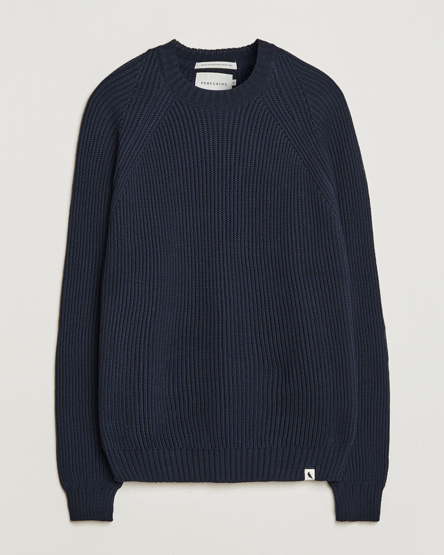 Men | Sweaters & Knitwear | Peregrine | Harry Organic Cotton Sweater Navy