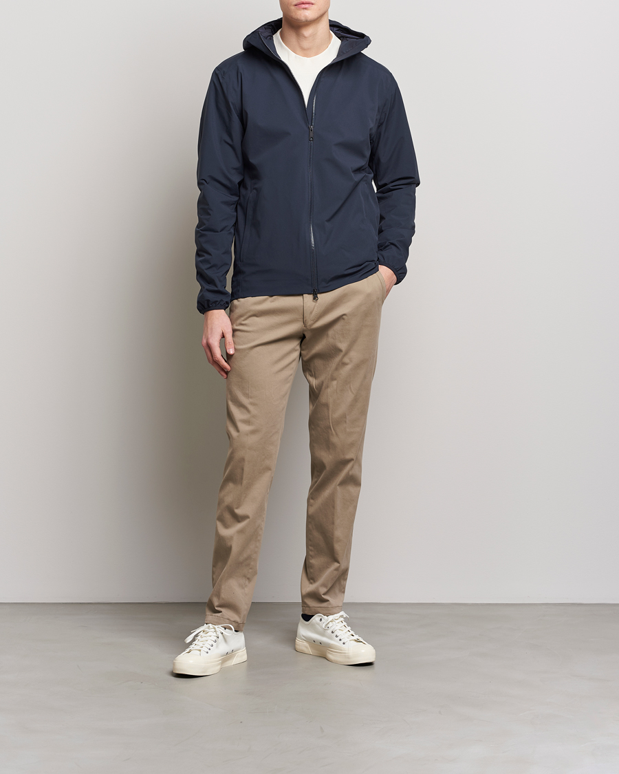 Men | Coats & Jackets | Scandinavian Edition | Hood Waterproof Jacket Midnight Blue
