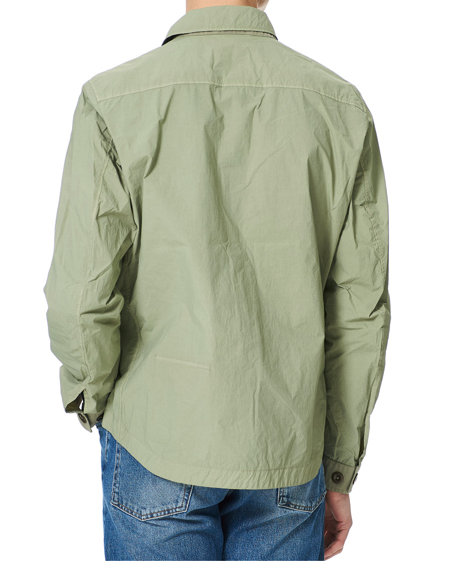 Men | Coats & Jackets | Ten c | Garment Dyed Nylon Shirt Jacket Light Green