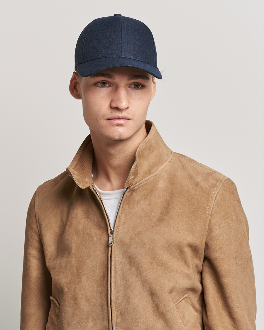Men | Hats & Caps | Varsity Headwear | Linen Baseball Cap Deep Sea Navy