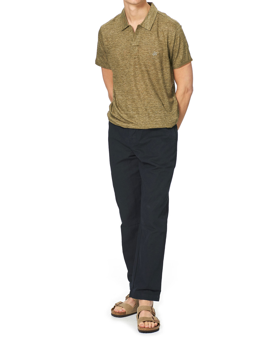 Men | Polo Shirts | Vilebrequin | Jersey Linen Polo Olive Chine