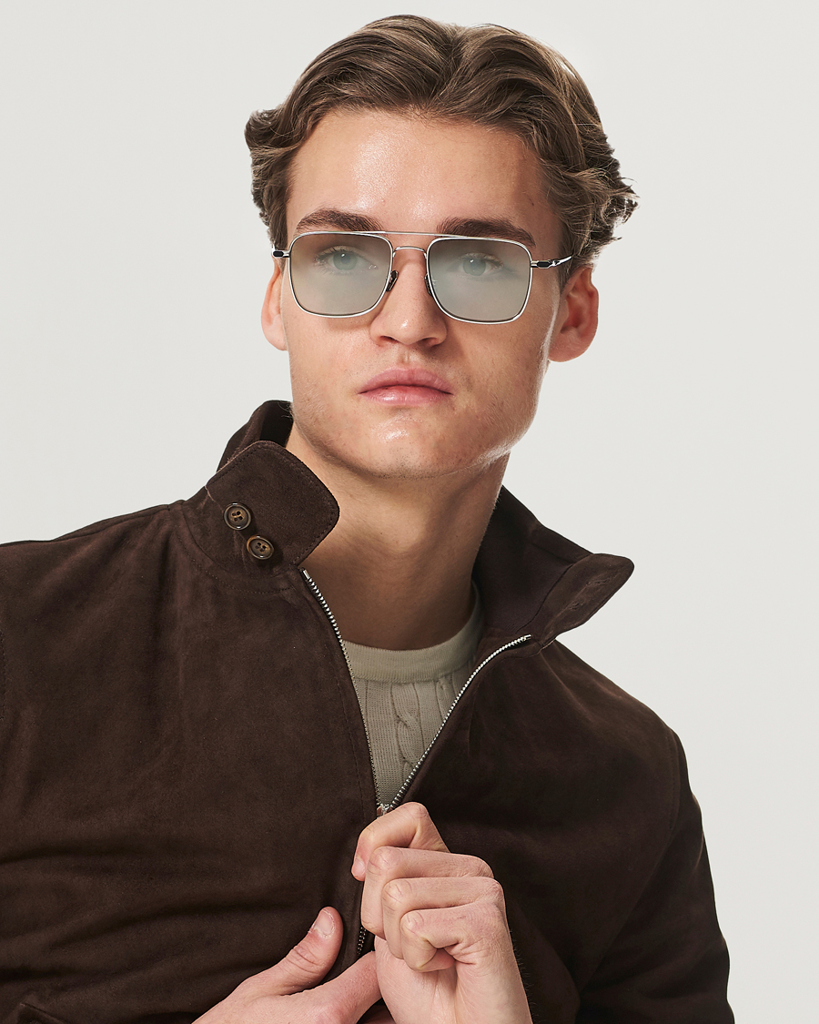 Men | Square Frame Sunglasses | Brioni | BR0101S Sunglasses Silver/Green