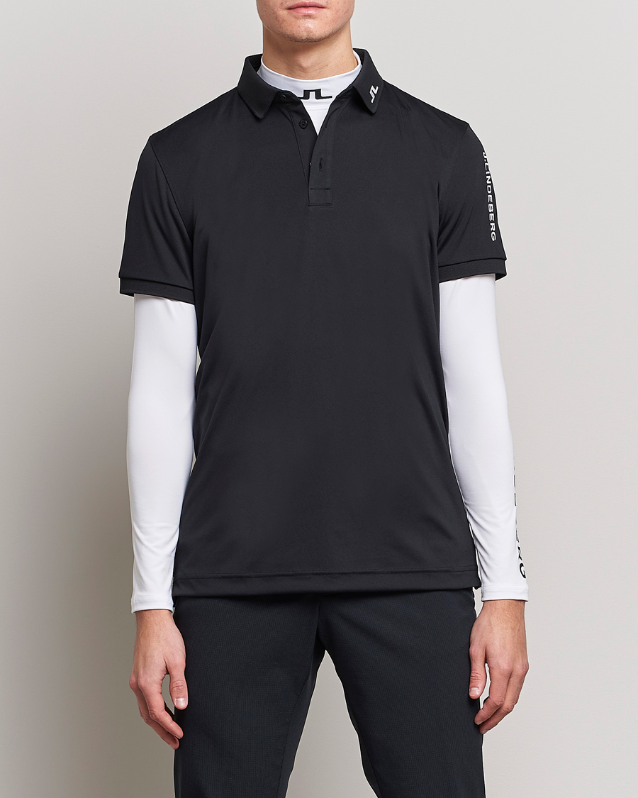 Men | Polo Shirts | J.Lindeberg | Regular Fit Tour Tech Stretch Polo Black