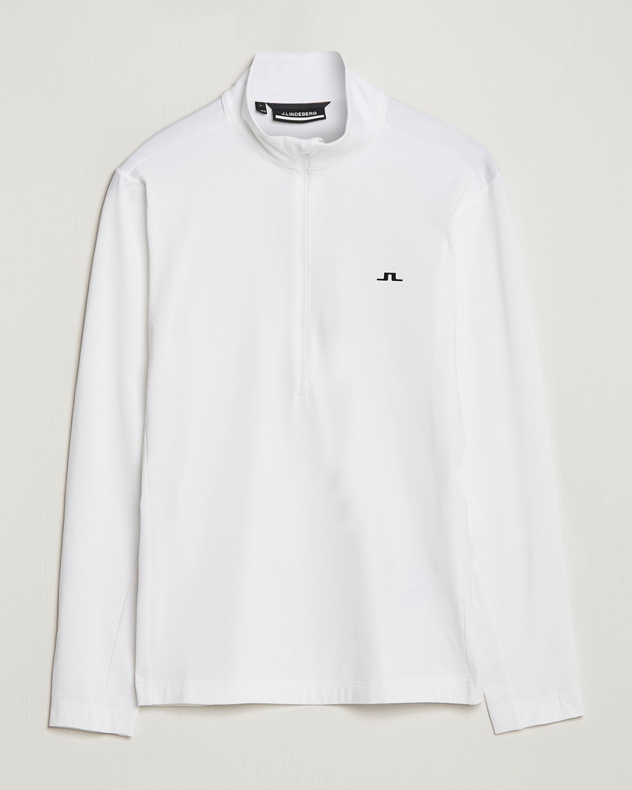 Men | Sweaters & Knitwear | J.Lindeberg | Luke Jersey Half Zip White
