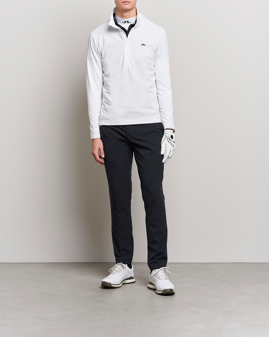 Men | Sweaters & Knitwear | J.Lindeberg | Luke Jersey Half Zip White