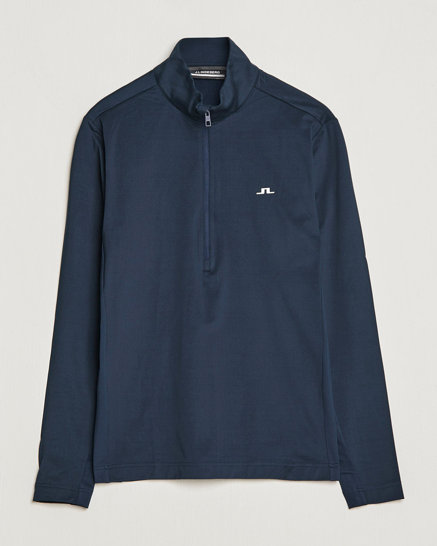 Men | Sweaters & Knitwear | J.Lindeberg | Luke Jersey Half Zip Navy