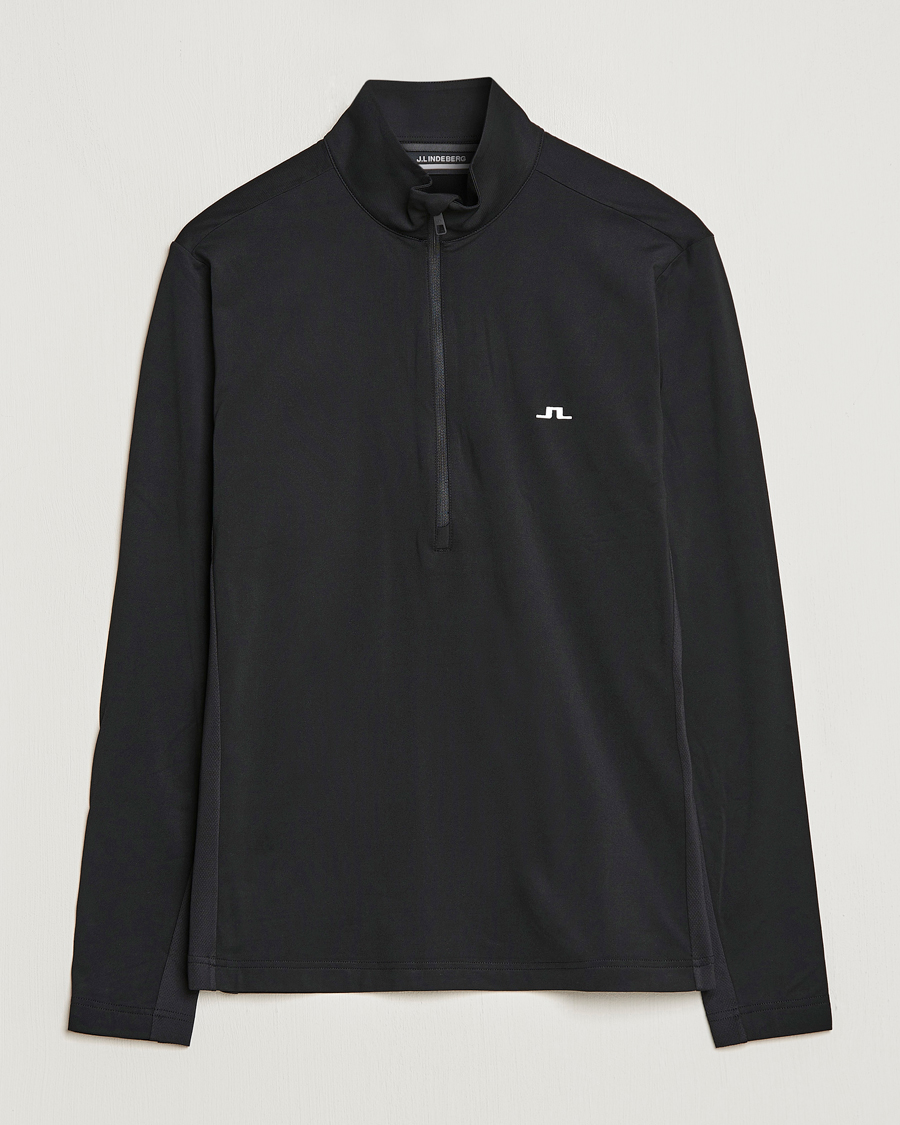 J.Lindeberg Luke Jersey Half Zip Black at CareOfCarl.com