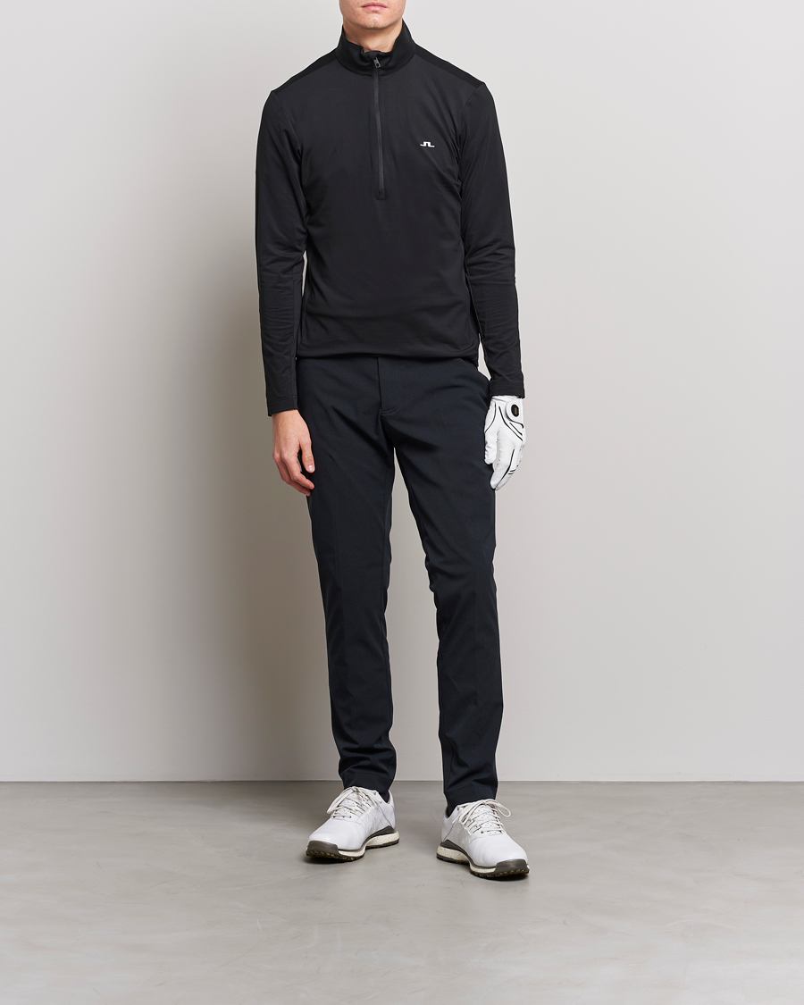 J.Lindeberg Luke Jersey Half Zip Black at CareOfCarl.com