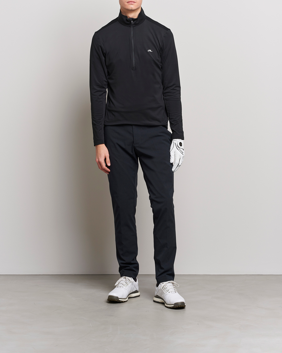 Men | Sweaters & Knitwear | J.Lindeberg | Luke Jersey Half Zip Black