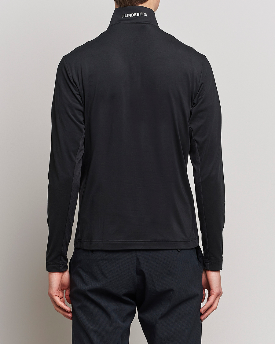 J.Lindeberg Luke Jersey Half Zip Black at CareOfCarl.com