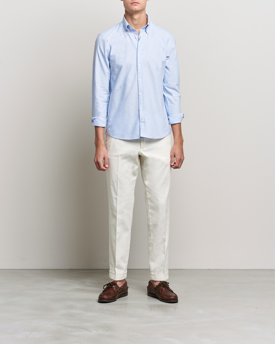 Men | Shirts | Stenströms | Slimline Oxford Shirt Light Blue