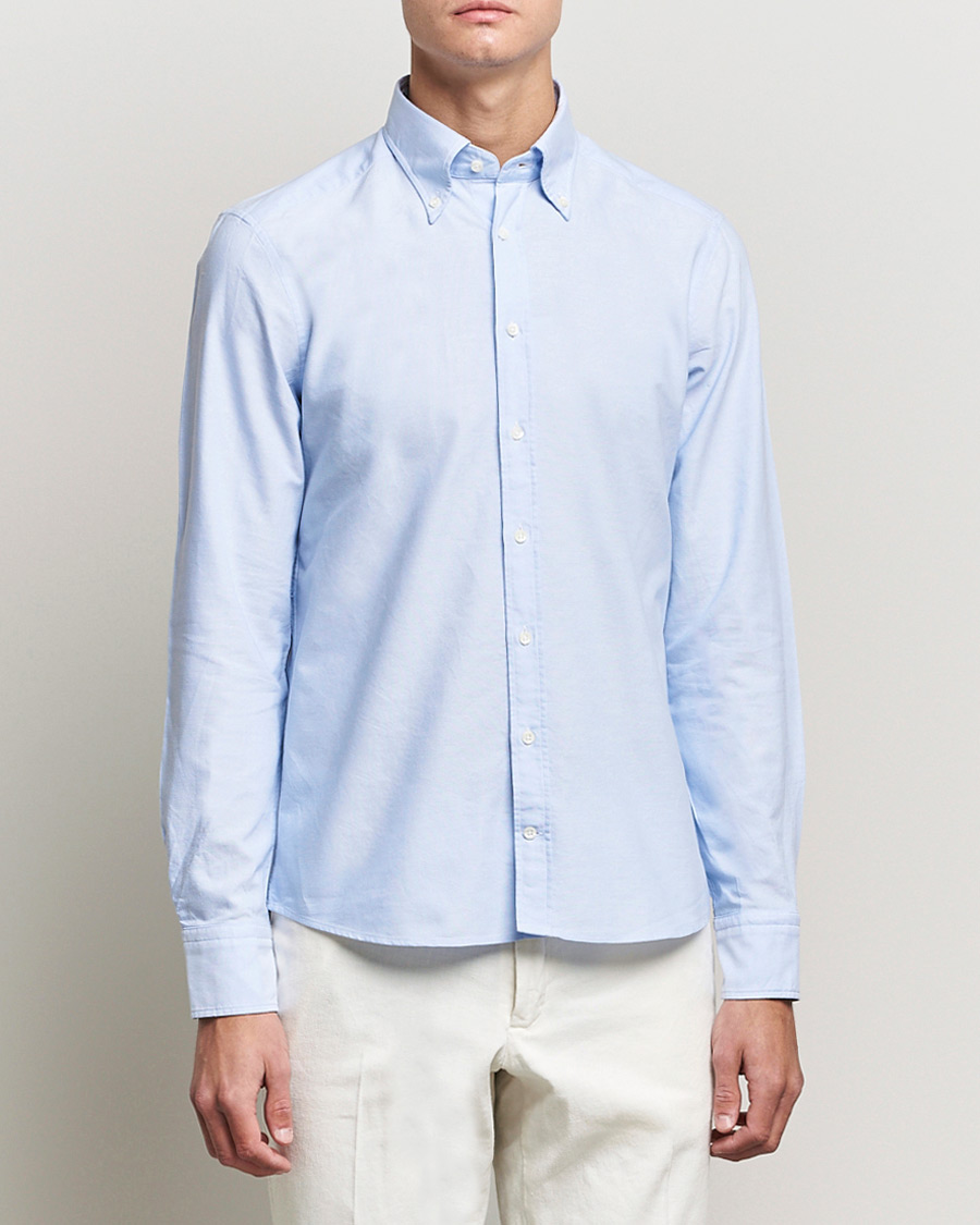 Men |  | Stenströms | Slimline Oxford Shirt Light Blue