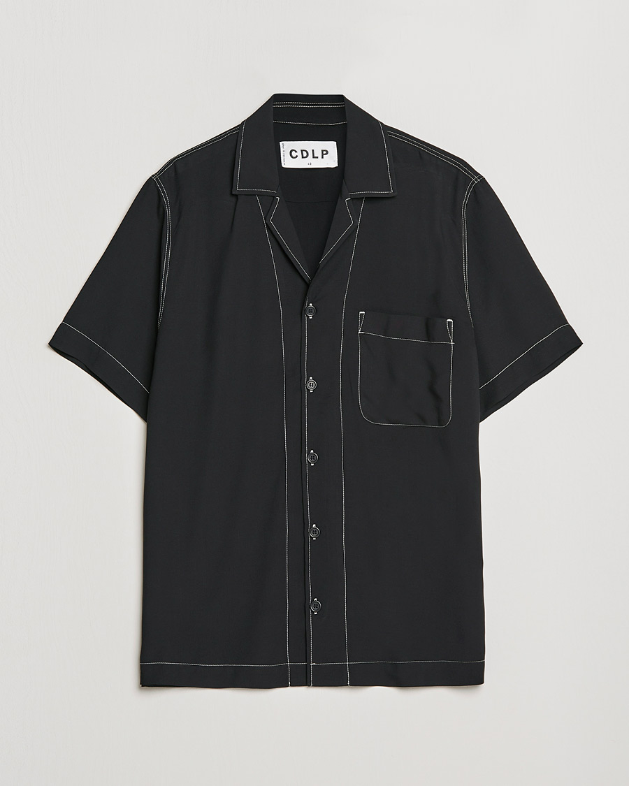 Men | Short Sleeve Shirts | CDLP | Short Sleeve Pool Shirt Black