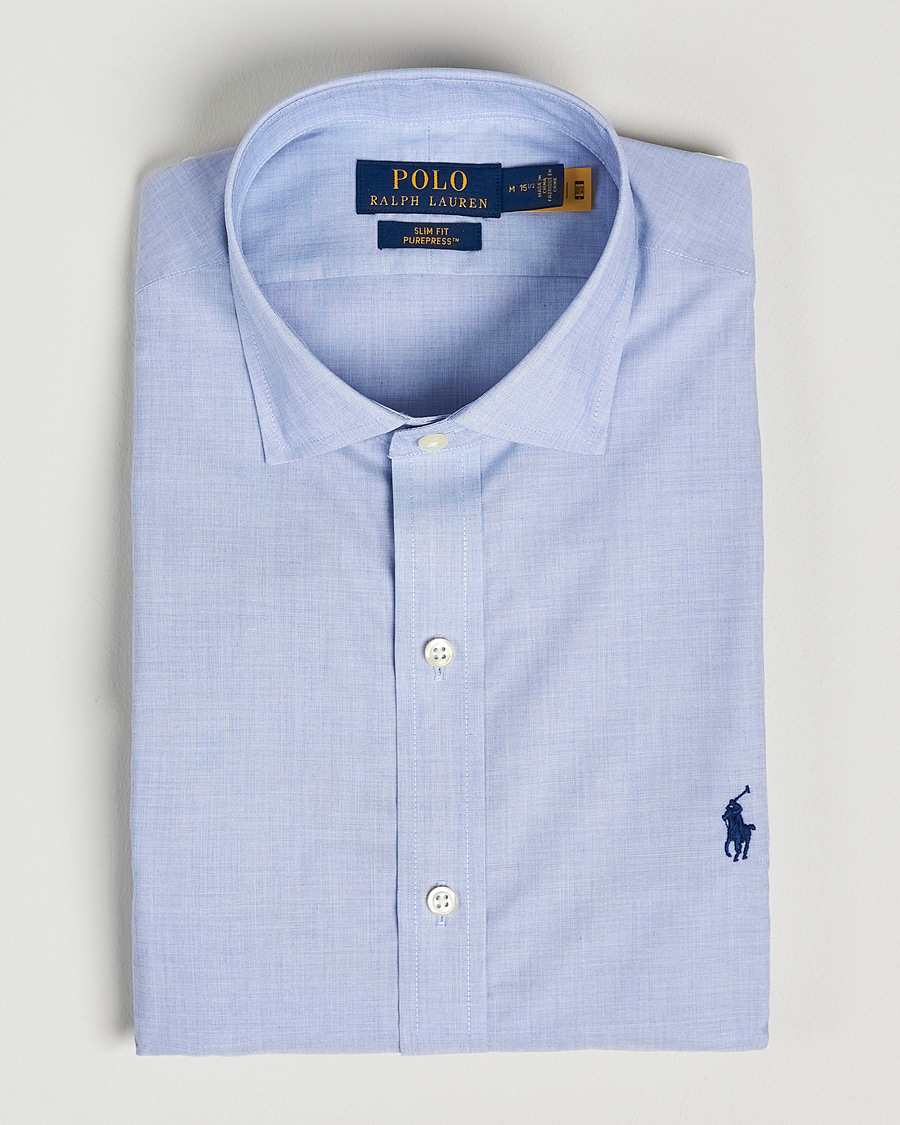 Men | Shirts | Polo Ralph Lauren | Slim Fit Poplin Cut Away Dress Shirt Light Blue