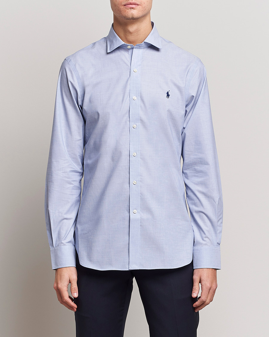 Men | Shirts | Polo Ralph Lauren | Slim Fit Poplin Cut Away Dress Shirt Light Blue