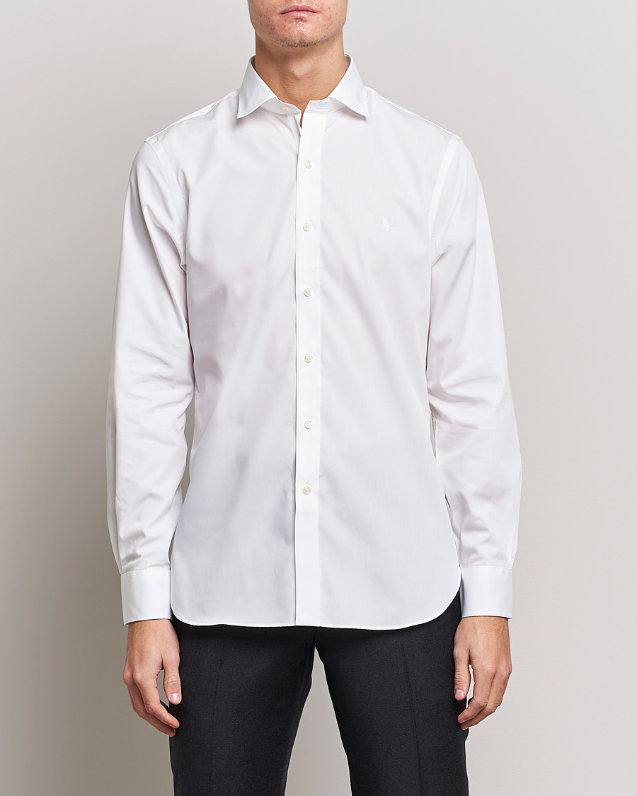 Men | Shirts | Polo Ralph Lauren | Slim Fit Poplin Cut Away Dress Shirt White