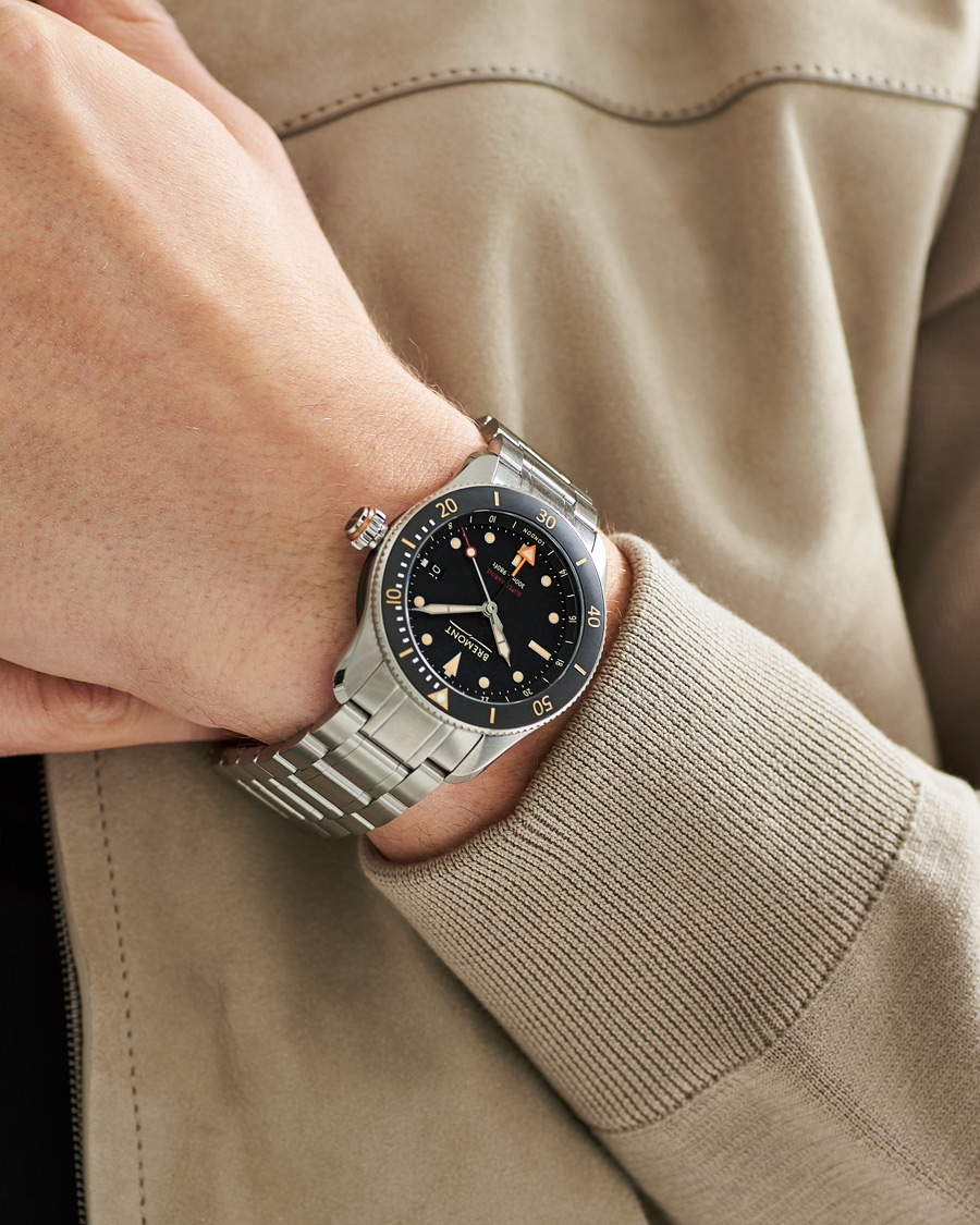 Men | Watches | Bremont | S302 Supermarine GMT 40mm Steel Bracelet Black Dial