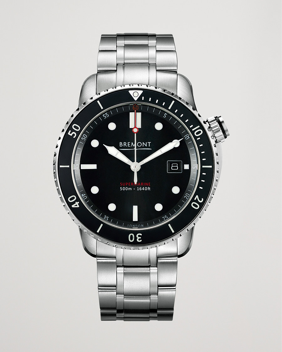 Men | Watches | Bremont | S500 Supermarine 43mm Steel Bracelet Black Dial