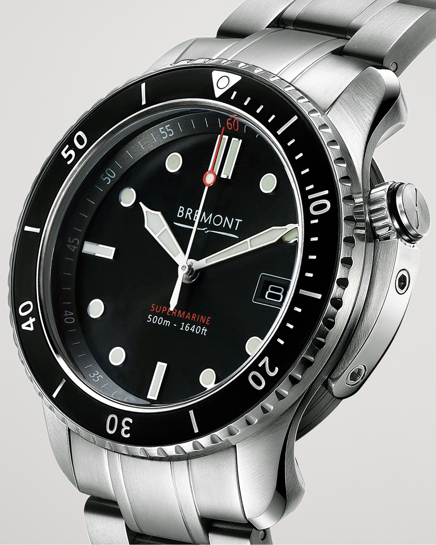 Men | Bremont S500 Supermarine 43mm Steel Bracelet Black Dial | Bremont | S500 Supermarine 43mm Steel Bracelet Black Dial