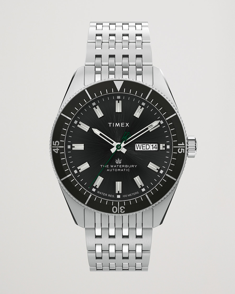 Men | Timex Waterbury Diver Automatic 40mm Steel/Black Dial | Timex | Waterbury Diver Automatic 40mm Steel/Black Dial
