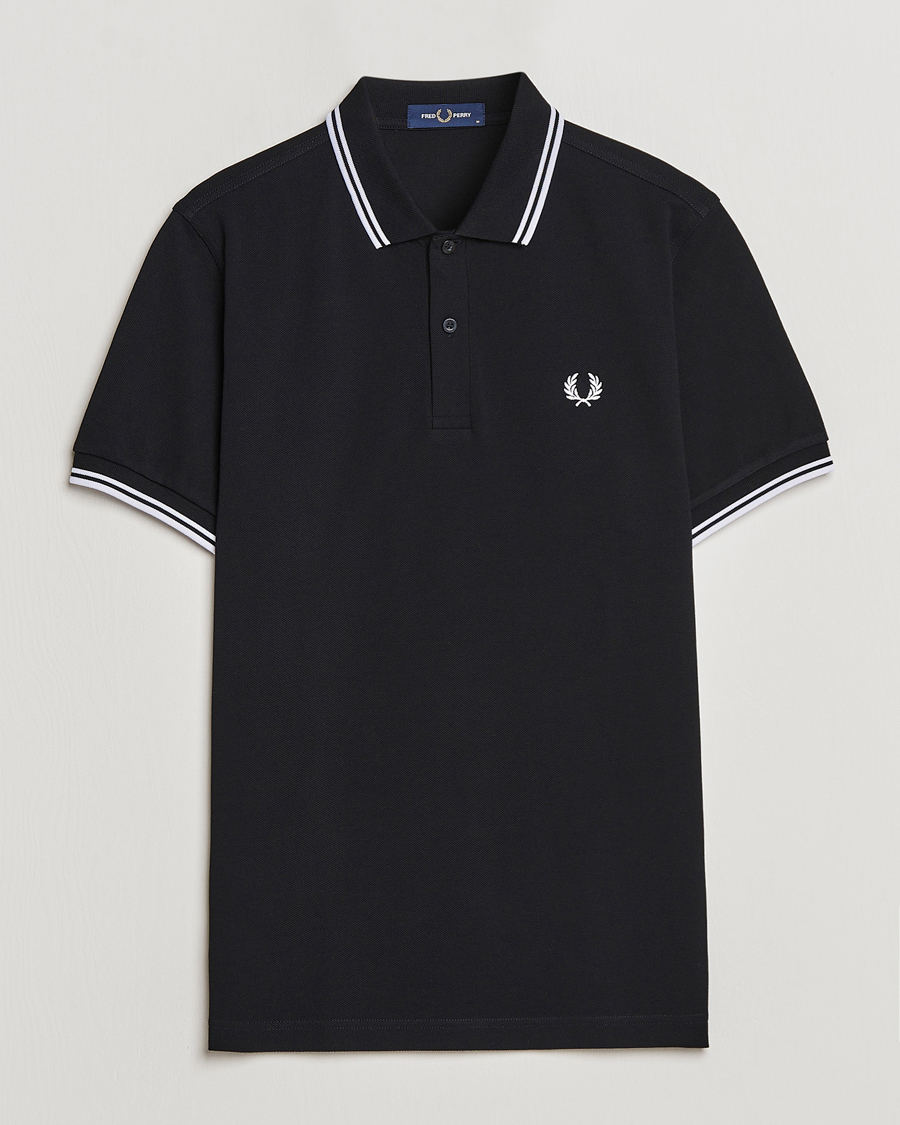 Men | Polo Shirts | Fred Perry | Twin Tipped Polo Shirt Black