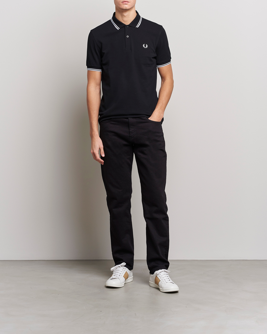 Men | Polo Shirts | Fred Perry | Twin Tipped Polo Shirt Black