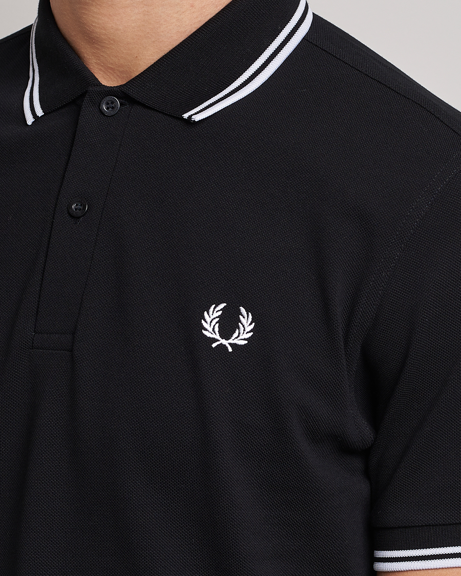 Men | Polo Shirts | Fred Perry | Twin Tipped Polo Shirt Black