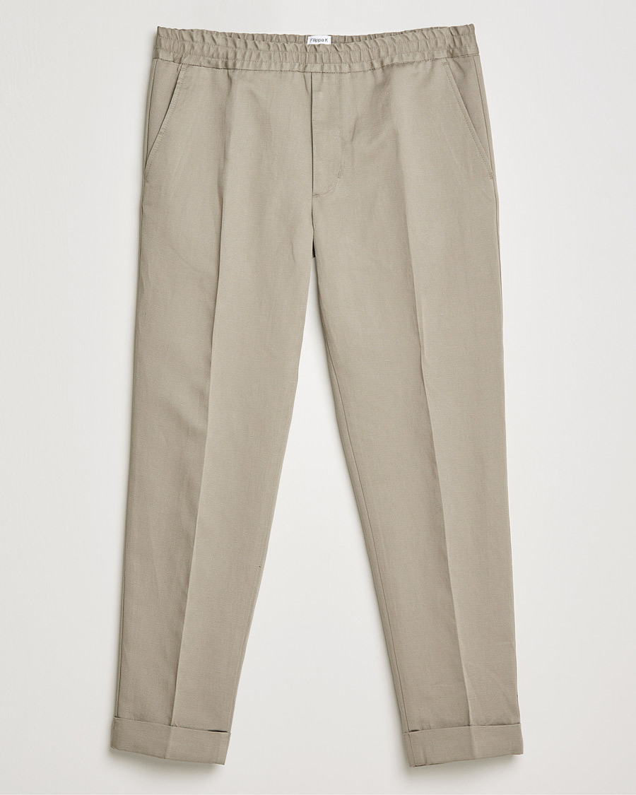 Men | Trousers | Filippa K | Terry Linen Trousers Light Taupe