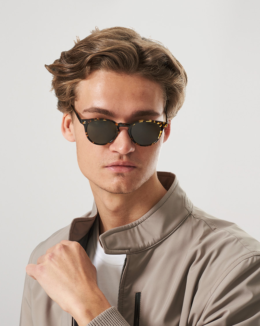Men | Sunglasses | Garrett Leight | Clement Sunglasses Tuscan Tortoise/Pure