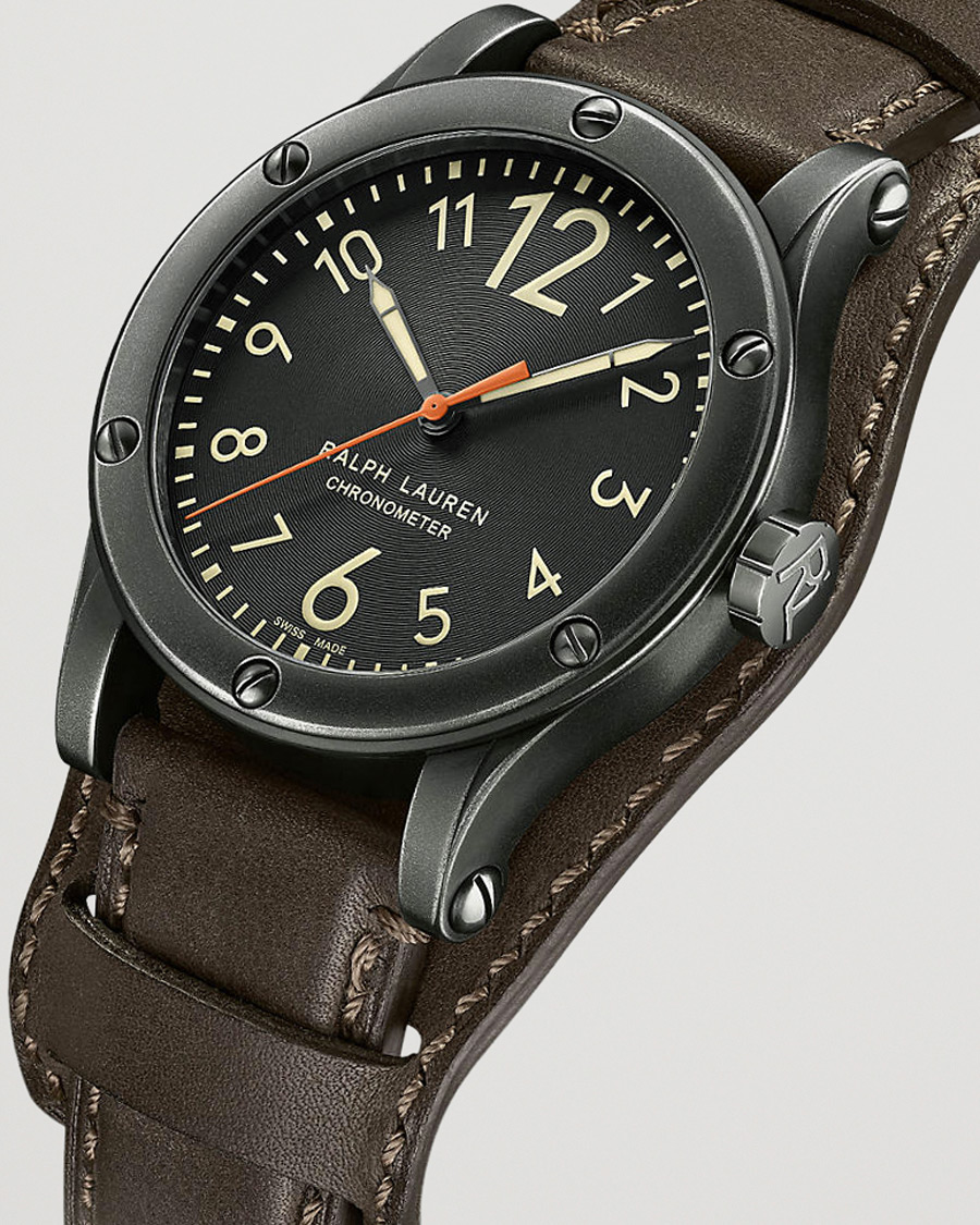 Men | Polo Ralph Lauren 45mm Safari Chronometer Black Steel/Calf Strap | Polo Ralph Lauren | 45mm Safari Chronometer Black Steel/Calf Strap