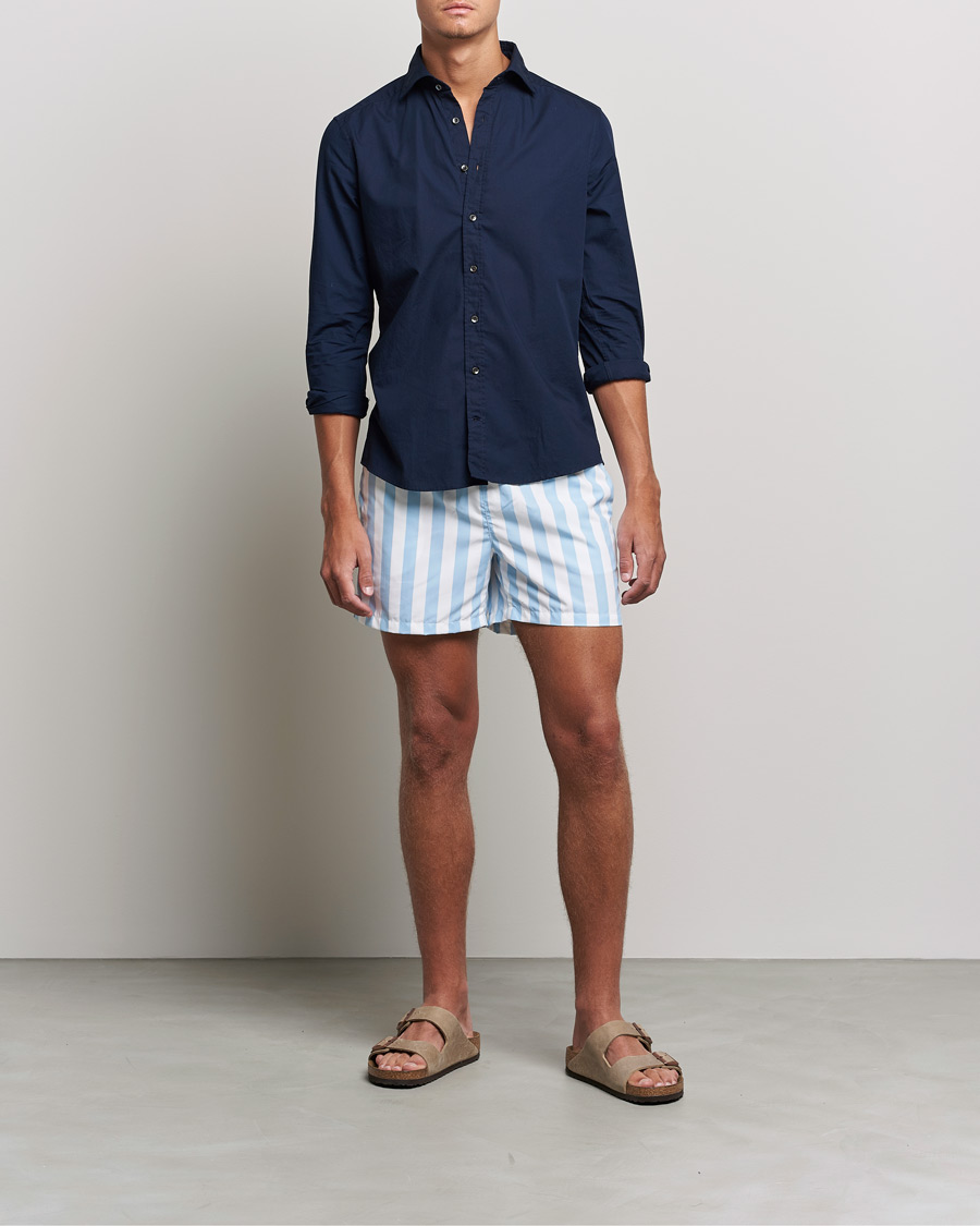Men | Swimwear | Ripa Ripa | Paraggi Striped Swimshorts Light Blue/White