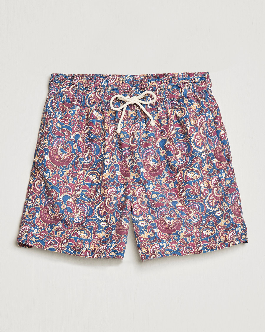 Men | Swimwear | Ripa Ripa | Mediterraneo Printed Swimshorts Petrol/Bordeaux