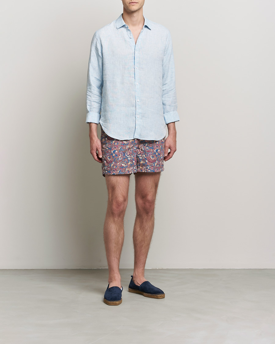 Men | Swimwear | Ripa Ripa | Mediterraneo Printed Swimshorts Petrol/Bordeaux