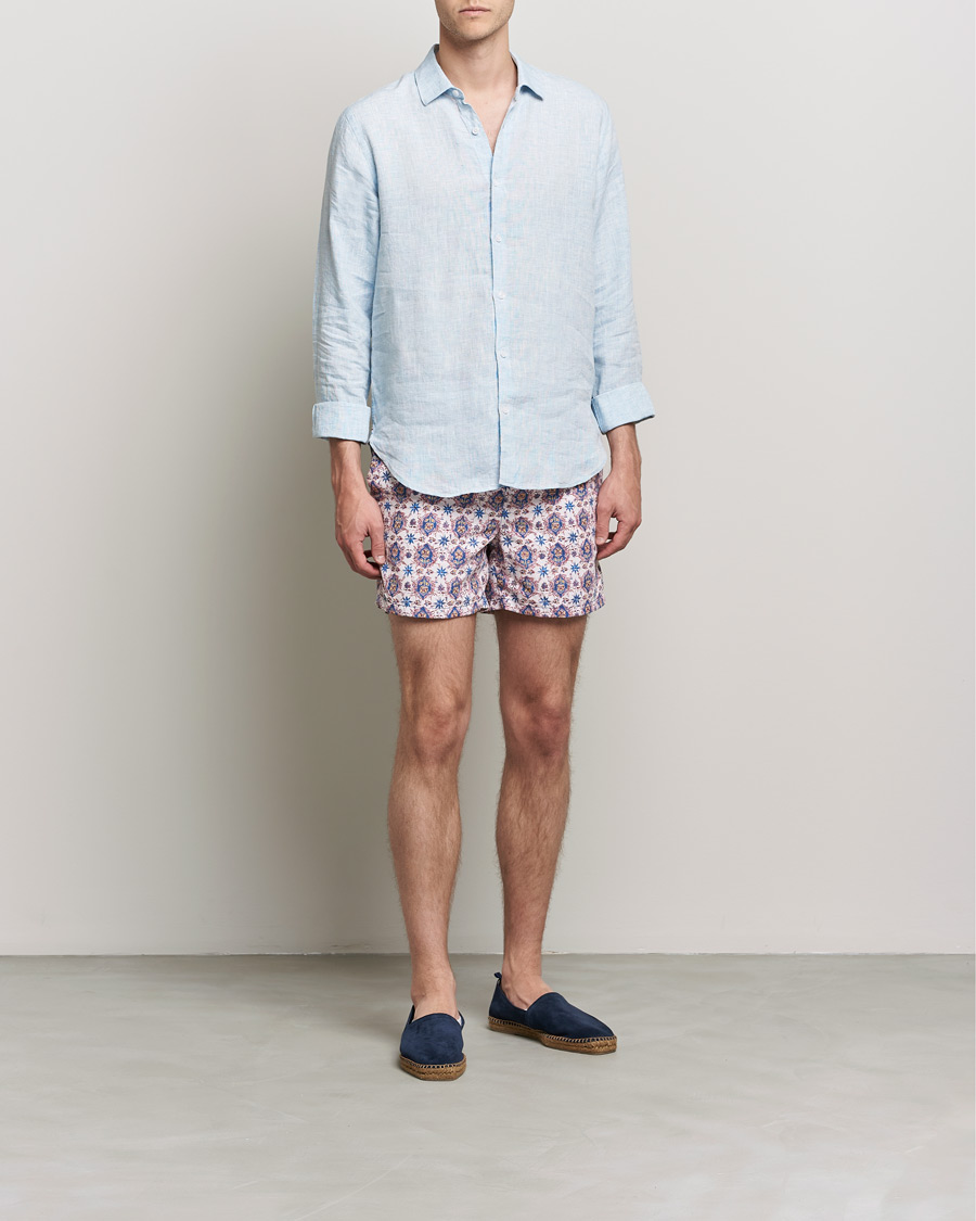 Men | Swimwear | Ripa Ripa | Printed Swimshorts Offwhite/Blue