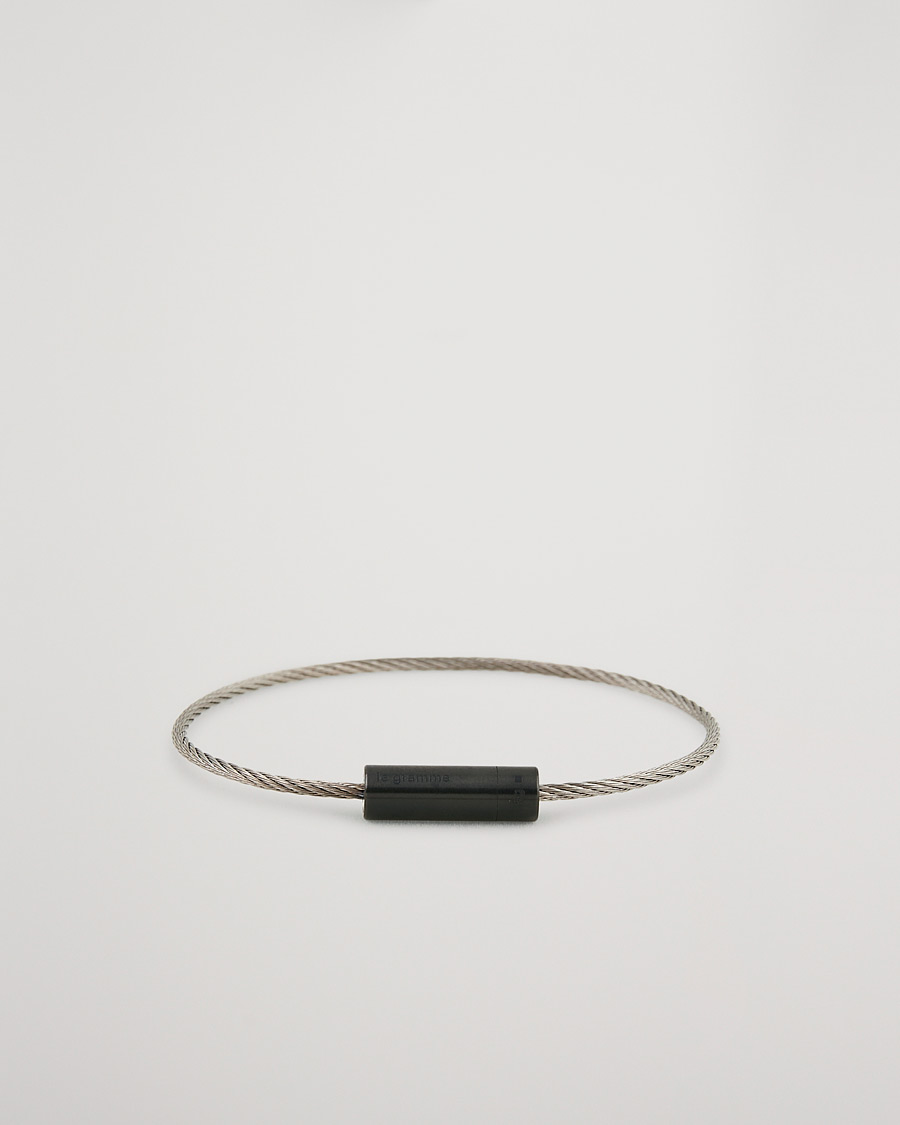 Men | Bracelets | LE GRAMME | Cable Bracelet Brushed Black Ceramic 5g