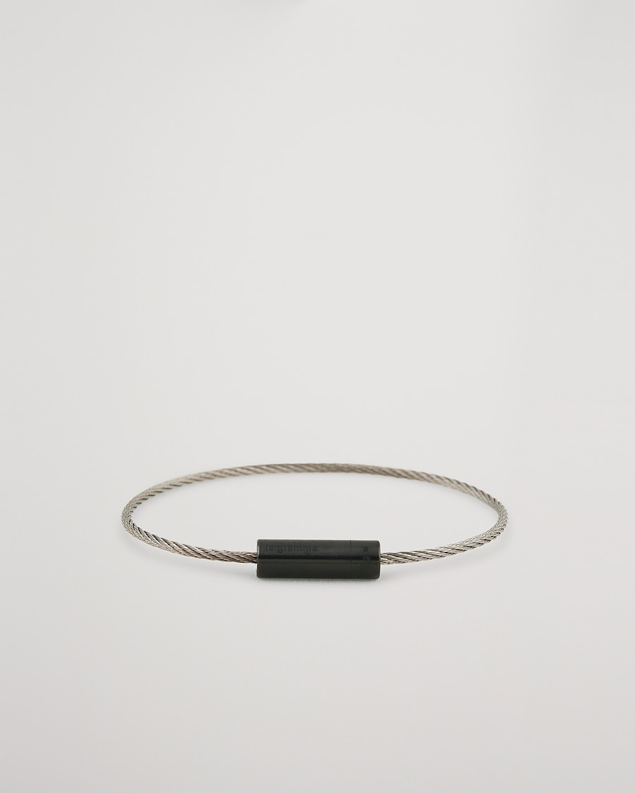 Men | LE GRAMME Cable Bracelet Brushed Black Ceramic 5g | LE GRAMME | Cable Bracelet Brushed Black Ceramic 5g