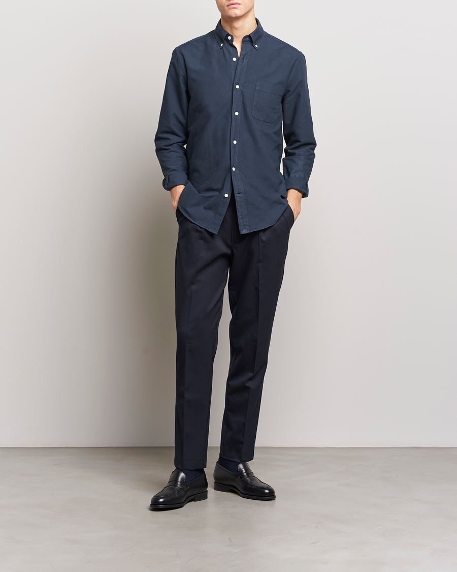 Men | Shirts | A Day's March | Moorgate Dyed Oxford Shirt Navy
