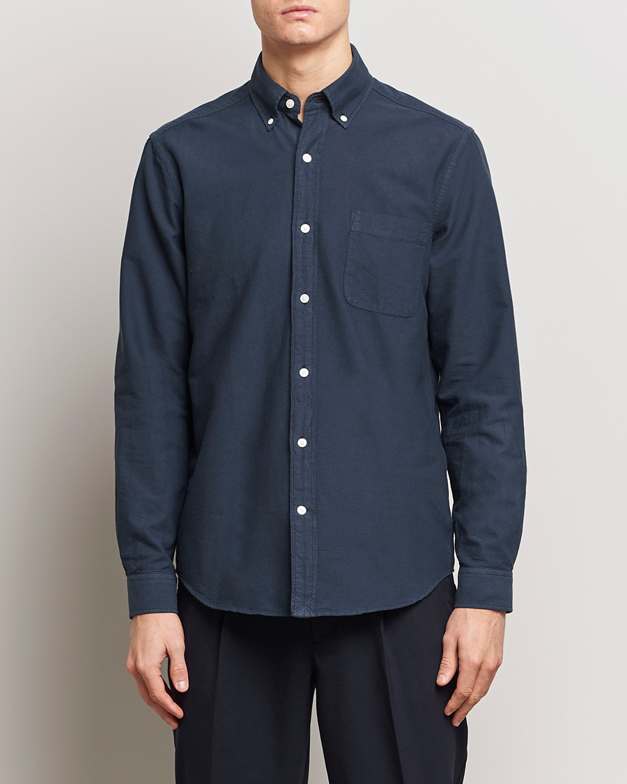 Men | A Day's March | A Day's March | Moorgate Dyed Oxford Shirt Navy