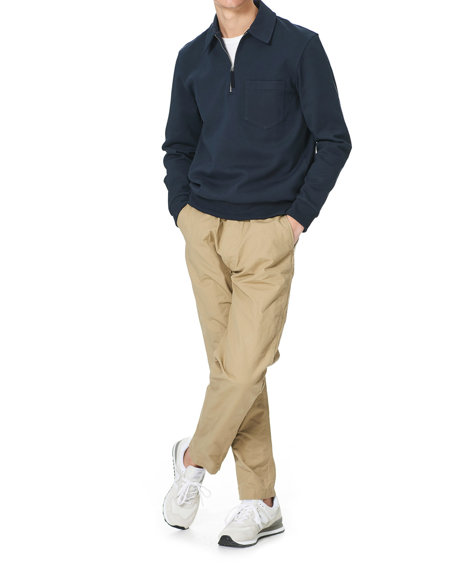 Men | Contemporary Creators | A Day's March | Cabot Half-Zip Polo Sweater Navy